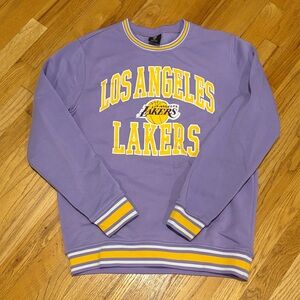 NBA Los Angeles Lakers Purple and Yellow Crewneck Sweater